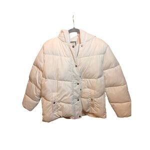 Hudson Women’s White Puffer Jacket Size XL Insulated Full Zip Winter Coat